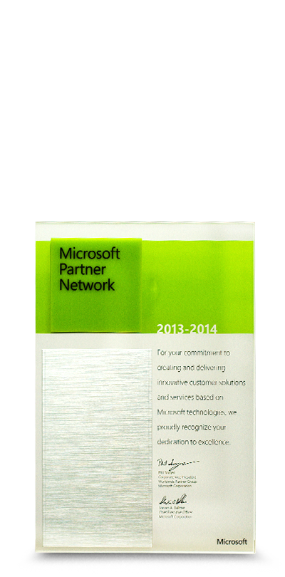 Microsoft Partner Network 2013 - 2014