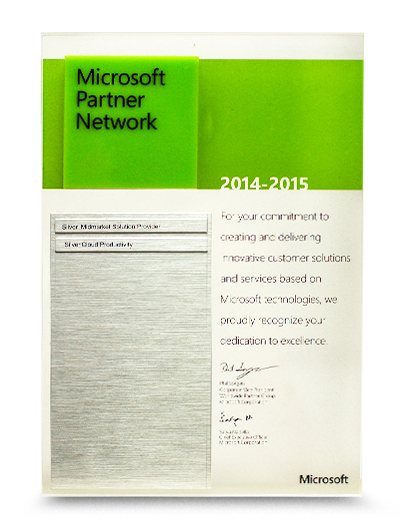 Microsoft Partner Network 2014 - 2015